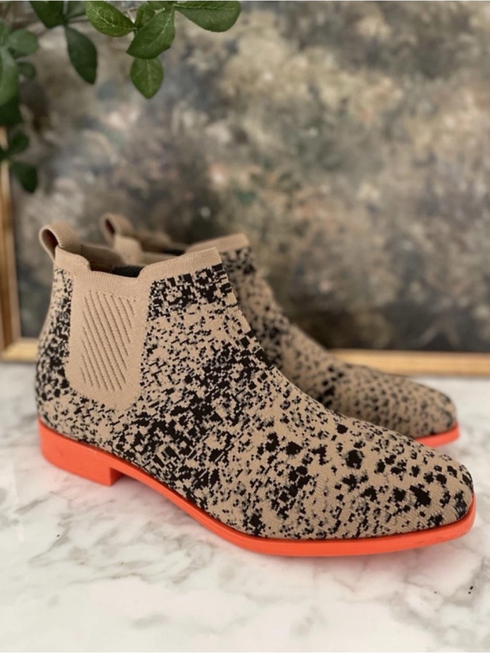 Vivaia Western Snake Print Square Toe Ryan Boots Womens 9.5 Beige Black Rodeo